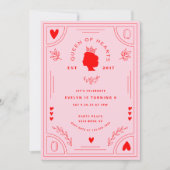 Queen of Hearts Birthday Invitation (Front)