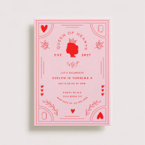 Queen of Hearts Birthday Invitation