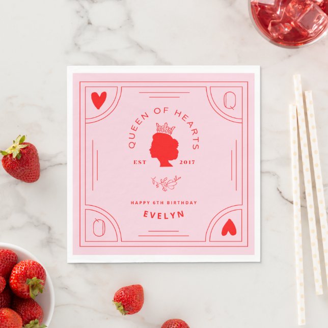 Queen of Hearts Birthday Napkins (Insitu)