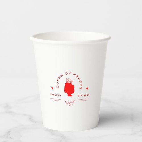 Queen of Hearts Birthday Paper Cups