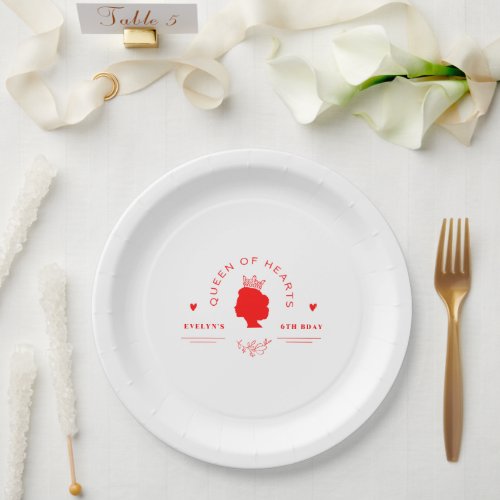 Queen of Hearts Birthday Paper Plates