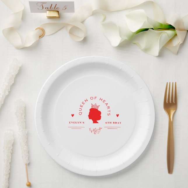 Queen of Hearts Birthday Paper Plates (Wedding)