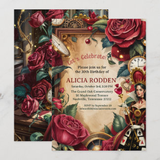 Queen of Hearts Birthday Party  Invitation