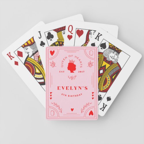 Queen of Hearts Birthday Poker Cards