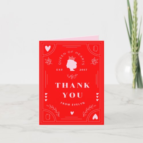 Queen of Hearts Birthday Thank You Card