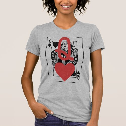 Queen of Hearts Bold Red Heart Overlay T_Shirt