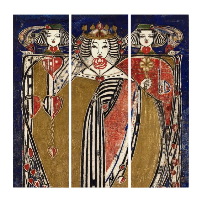 Queen of Hearts by Margaret Macdonald Mackintosh Triptych (Front)