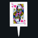 Queen of Hearts Cake Topper<br><div class="desc">This fun design features the Queen of Hearts from a deck of playing cards.</div>