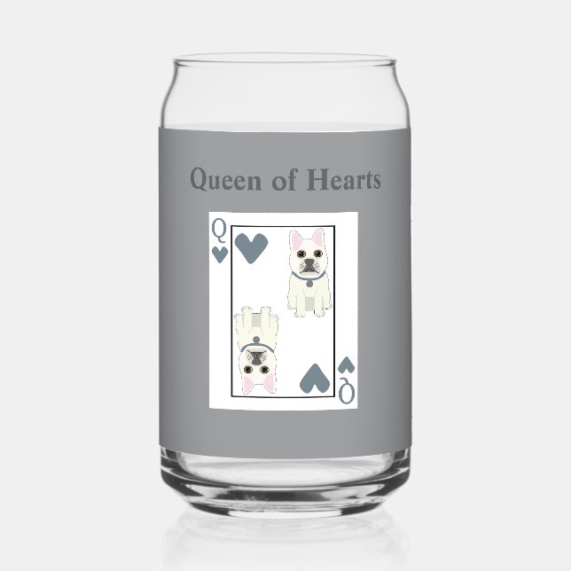 Queen of Hearts Can Glass (Front)