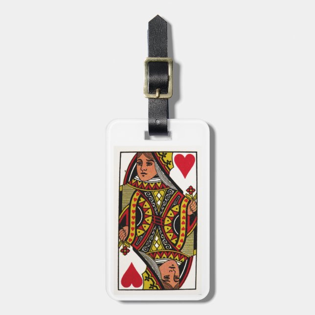 Queen of Hearts Card Luggage Tag (Front Vertical)