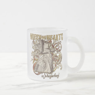 Queen of Hearts Carnivale Style (Gold Version) Frosted Glass Coffee Mug
