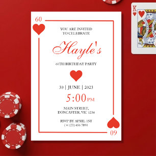 Queen of Hearts Casino Playing Cards 60th Birthday