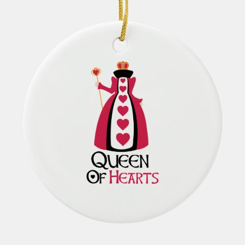 Queen Of Hearts Ceramic Ornament