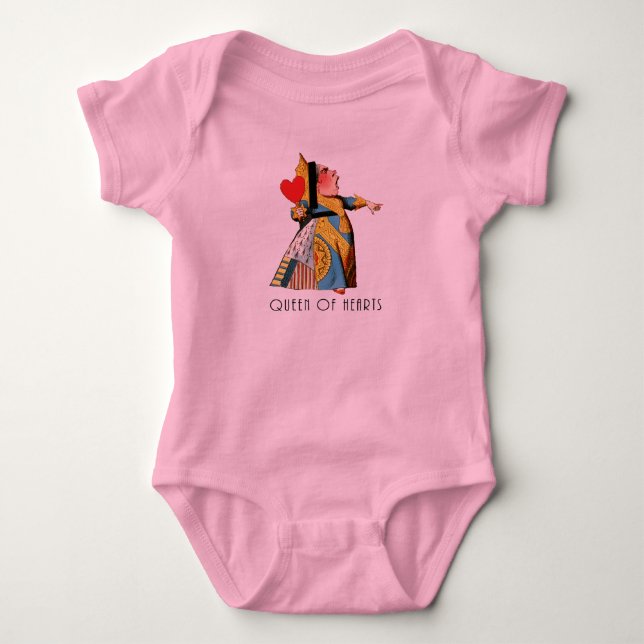 Queen of Hearts Classic Alice and Wonderland Baby Bodysuit (Front)