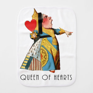 Queen of Hearts Classic Alice and Wonderland Baby Burp Cloth