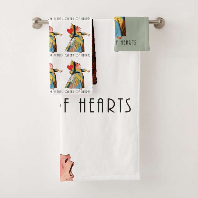 Queen of Hearts Classic Alice and Wonderland Bath Towel Set (Insitu)