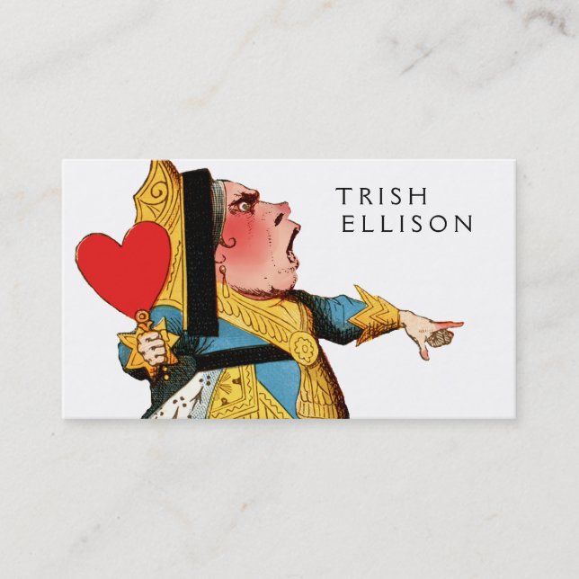 Queen of Hearts Classic Alice and Wonderland Business Card (Front)