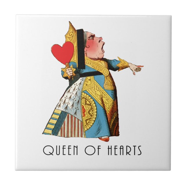 Queen of Hearts Classic Alice and Wonderland Ceramic Tile (Front)