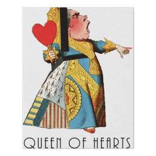 Queen of Hearts Classic Alice and Wonderland Faux Canvas Print