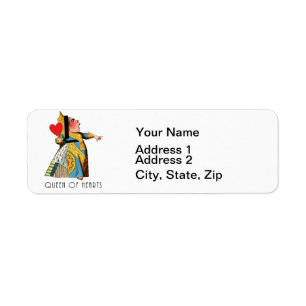Queen of Hearts Classic Alice and Wonderland Label