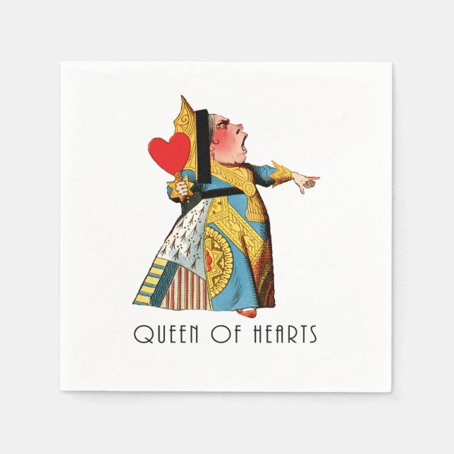 Queen of Hearts Classic Alice and Wonderland Napkins (Front)