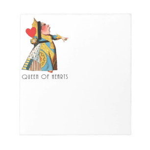 Queen of Hearts Classic Alice and Wonderland Notepad