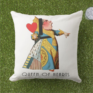 Queen of Hearts Classic Alice and Wonderland Outdoor Pillow