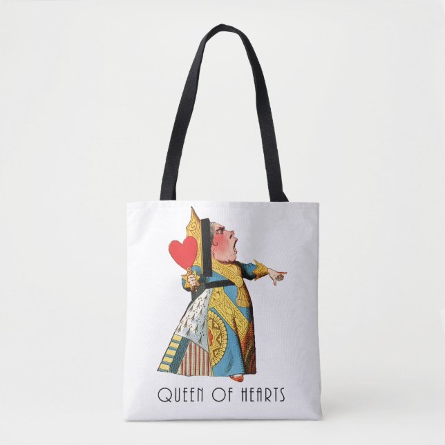 Queen of Hearts Classic Alice and Wonderland Tote Bag (Front)