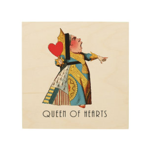 Queen of Hearts Classic Alice and Wonderland Wood Wall Art