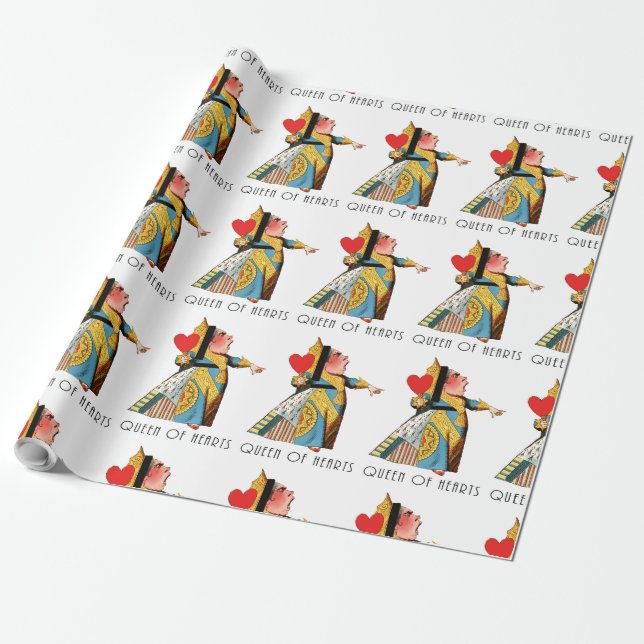 Queen of Hearts Classic Alice and Wonderland Wrapping Paper (Unrolled)