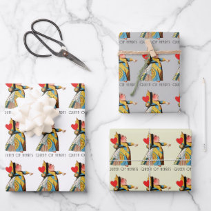 Queen of Hearts Classic Alice and Wonderland Wrapping Paper Sheets