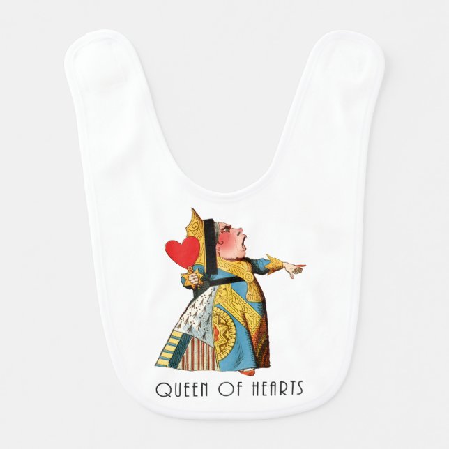 Queen of Hearts Classic Alice in Wonderland Baby Bib (Front)
