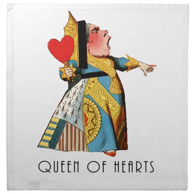 Queen of Hearts Classic Alice in Wonderland Cloth Napkin (Front)