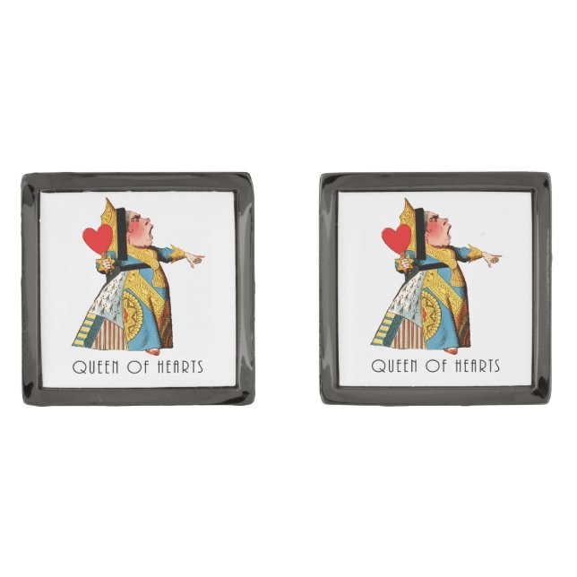 Queen of Hearts Classic Alice in Wonderland Cufflinks (Front)