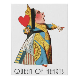 Queen of Hearts Classic Alice in Wonderland Faux Canvas Print