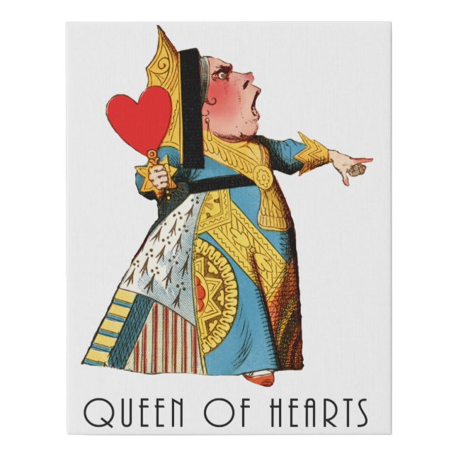 Queen of Hearts Classic Alice in Wonderland Faux Canvas Print (Front)