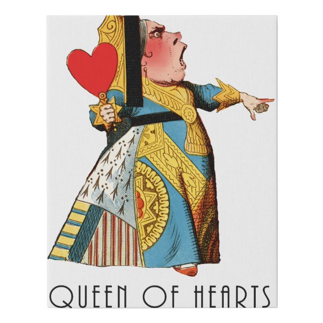 Queen of Hearts Classic Alice in Wonderland Faux Canvas Print (Front)