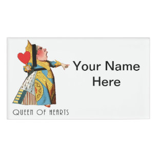 Queen of Hearts Classic Alice in Wonderland Name Tag