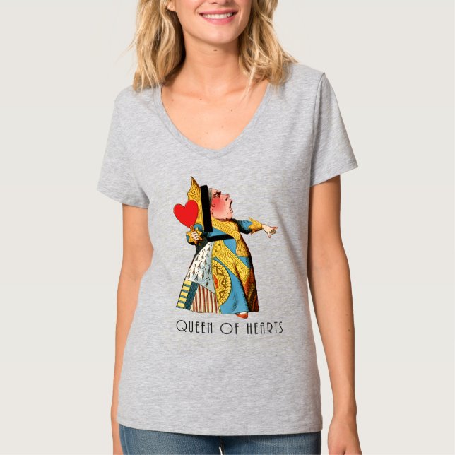 Queen of Hearts Classic Alice in Wonderland T-Shirt (Front)