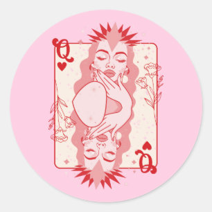 Queen of Hearts Classic Round Sticker