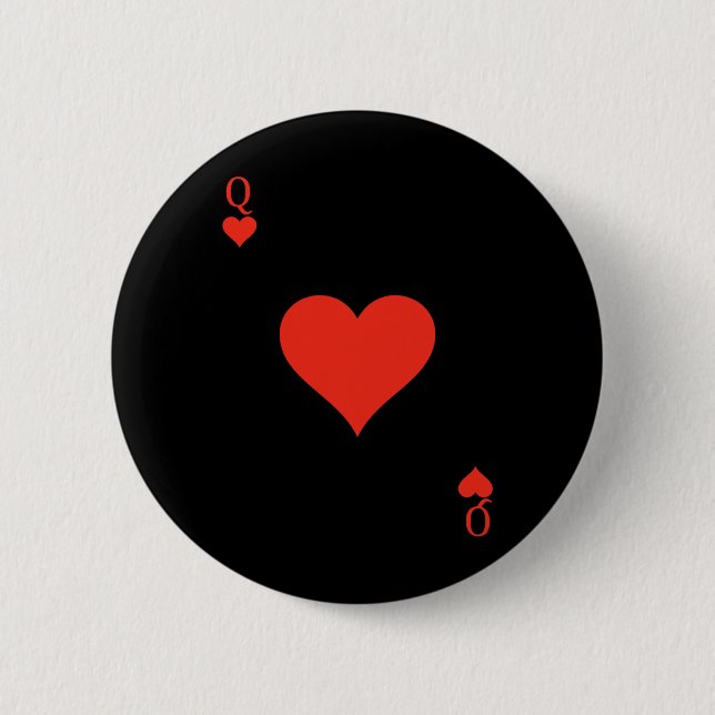 Queen Of Hearts Costume Deck Of Cards Playing Card Button (Front)