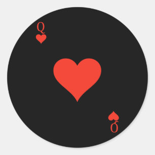 Queen of Hearts Costume Deck of Cards Playing Card Classic Round Sticker