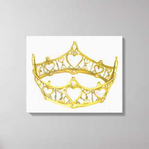 Queen of Hearts crown 20x16" wrapped canvas Print