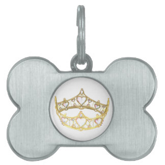 Queen Of Hearts Crown Bone Dog Pet Tag by Kristie