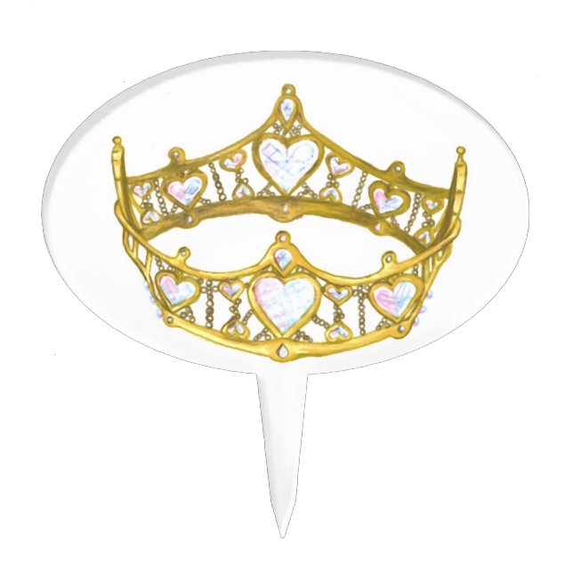 Queen of Hearts crown cake topper (Front)
