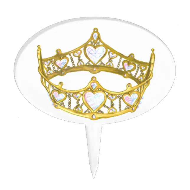 Queen of Hearts crown cake topper