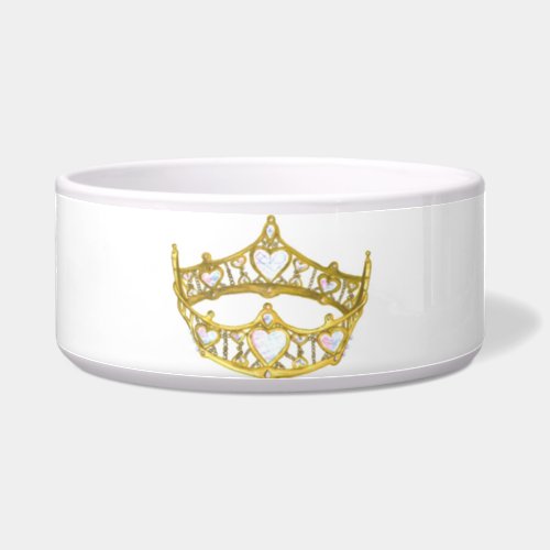 Queen of Hearts crown dog pet bowl