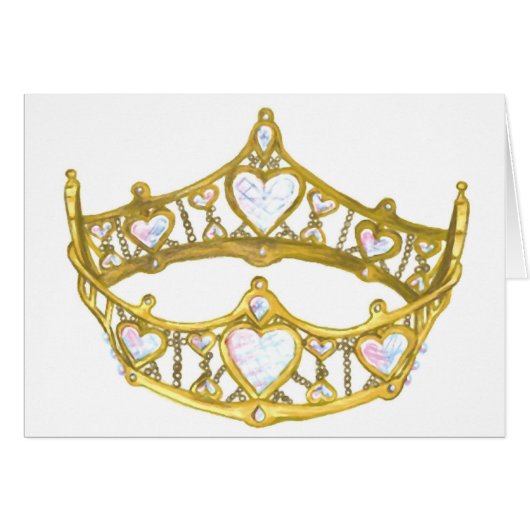 Queen of Hearts crown greeting card (Front Horizontal)