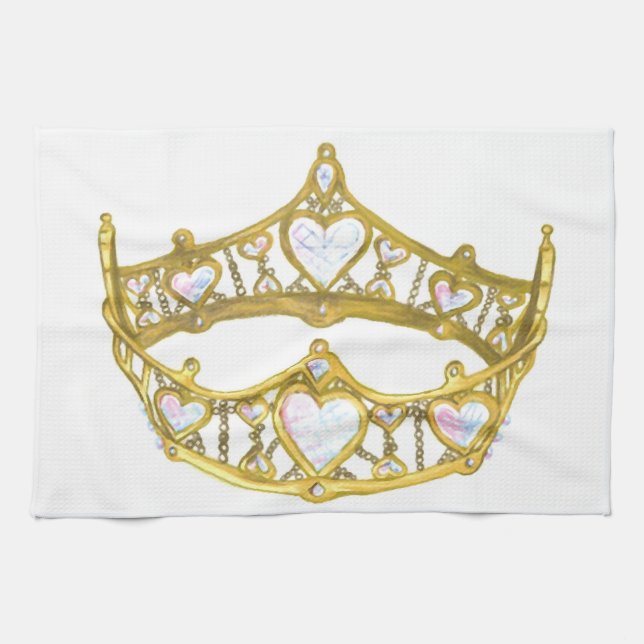 Queen of Hearts crown kitchen towel (Horizontal)