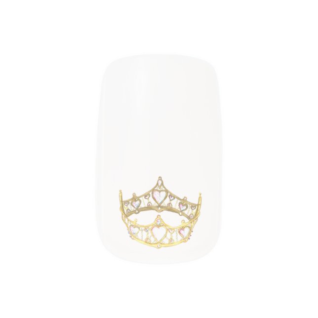 Queen of Hearts crown Minx Nail Wraps (Right Thumb)